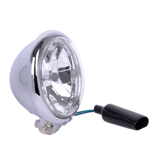 Phare avant de moto JY-18M2, style Bates classique, diamètre 5, 6V/12V, phare de remplacement, boîtier en fer et lentille en verre, Taïwan - Product Image 1