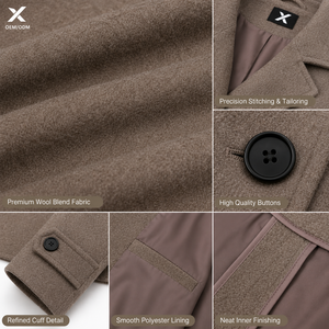 เสื้อโค้ทขนสัตว์แบบครอปสำหรับผู้หญิง X OEM |   เสื้อแจ็คเก็ตฤดูหนาวแบบกระดุมสองแถวผสมขนสัตว์พรีเมียม |   ผู้ผลิตฉลากสินค้าส่วนตัวตามสั่ง - Product Image 4