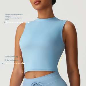 Top Deportivo Corto sin Mangas para Mujer, Personalizado al por Mayor, para Yoga, Gimnasio, Entrenamiento, Ejercicio, Ropa Deportiva Activa - Product Image 5