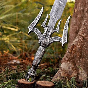 Épée de fantaisie Runeblade Damas, épée runique viking, pommeau Dragon Claw Orb et garde-épée gravé, objet de collection, cadeau de cosplay pour Hi - Product Image 5