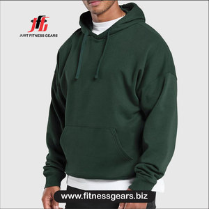 Sweat-shirt à capuche en polaire pour homme, vert uni, décontracté, coupe classique, pour l'automne - Product Image 1