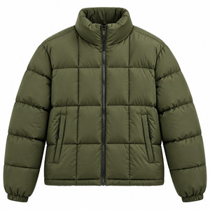 Veste d'hiver matelassée pour homme, design personnalisé, doublure douce en polyester/coton, imperméable, respirante, antibactérienne, anti-UV, col montant - Product Image 4