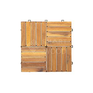 ACACIA - Baldosas de Madera Plástica Compuesta Modernas con Acabado Cepillado, Serie ElementShield |   Suelo entrelazado de color aceitado - Product Image 1