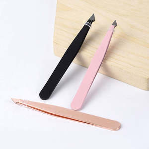 Pince à épiler légère en acier inoxydable à pointe incurvée de haute qualité, réutilisable, avec logo personnalisé, marque privée, OEM disponible ANAAIF - Product Image 5