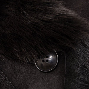 <b>Women's</b> Suede <b>Long</b> Coat With Fur Trim Collar And Cuffs Windproof Winter <b>Jacket</b> Elegant Full Sleeve Single Breasted Design - Product Image 6