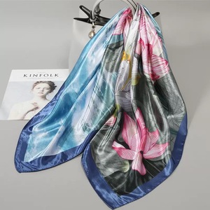 Kneka Muslim Solid 100% <b>Silk</b> Square Scarf for Women Multi-Functional Fashion Accessory All Seasons - Product Image 1