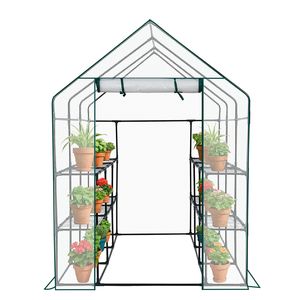 Invernadero Portátil Grande de 56 Pulgadas para Interiores y Exteriores con 12 Estantes y Cubierta de PE, Cuarto de Jardín con Ventanas Laterales para Patio Trasero - Product Image 3