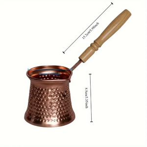 Handmade Black Copper Turkish Coffee Pot Cezve Ibrik Wooden Handle Arabic Greek Espresso Coffee <b>Maker</b> Milk Warmer Gift Pot - Product Image 6