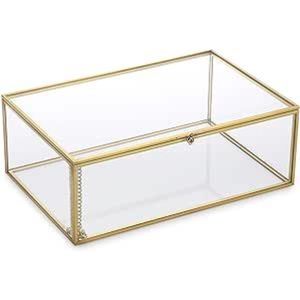 Wholesale Luxury Clear Glass Jewelry <b>Box</b> Silver Metal Frame Decorative Keepsake Organizer Rectangular Glass Display <b>Box</b> Case <b>Box</b> - Product Image 3