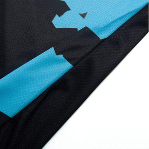 เสื้อตกปลาแขนยาวคอวีสำหรับผู้ชาย สีดำลายพรางสีน้ำเงิน แห้งเร็ว ดีไซน์สปอร์ต ทรงปกติ ผลิตจากผ้าโพลีเอสเตอร์ถัก - Product Image 5
