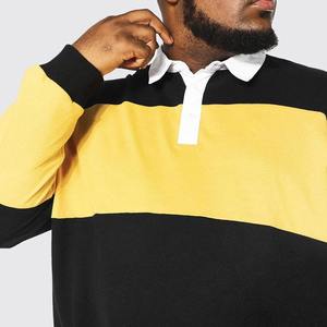 Camisetas de Rugby de Manga Larga Personalizadas de Alta Calidad para Hombre, Tela Cómoda, Color Negro y Amarillo, Tallas Grandes, Camisetas Polo para Hombre - Product Image 4