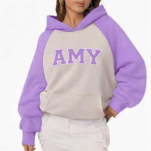 Sweat-shirt décontracté pour femme, coupe oversize, tissé, avec logo sur le devant, chaud, style streetwear, pour l'hiver - Product Image 5