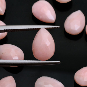 AAA+ <b>Pink</b> Opal 8x12mm Faceted Pear Briolette Beads Natural Peru Opal Semi Precious Gemstone Calibrated Loose Beads For Jewelry - Product Image 2