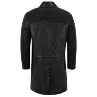 Manteau long en cuir Napa 100% authentique personnalisé, manteau en cuir noir classique pour homme, veste en cuir d'hiver de qualité supérieure, OEM ODM en gros