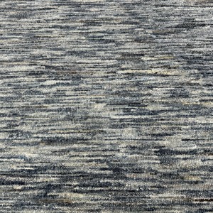 Alfombra Persa Geométrica Moderna de Lana y Seda Anudada a Mano de 8x10 Pies, Color Azul Grisáceo, para Sala de Estar, Contemporánea, Lavable, de Alta Densidad de Nudos - Product Image 3