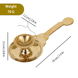 Support de brûleur à camphre en laiton fait main, lampe à huile polie décorative pour anniversaire, Noël, Pâques - Product Image 2