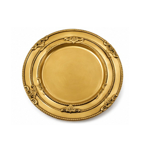 Plato de Presentación Dorado Vintage, Redondo, de Metal Pulido, Diseño Sólido, Ecológico, Personalizado, 100 Piezas, Vajilla para Fiestas - Product Image 1