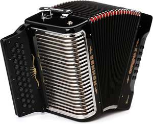 Accordéon à boutons Hohnner Corona II Xtreme FBbEb avec housse et sangles noir jet - Product Image 5