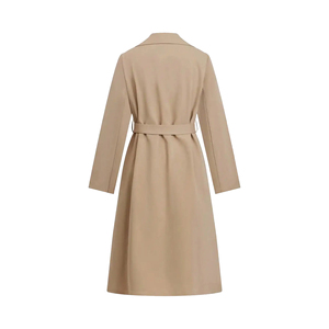 Stylish Women's Wool Coat With Belt Waist Tailored Fit Long Overcoat for Winter Fashion Fur Jacket Long Women's Wool Coats - Product Image 2