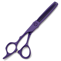 Ciseaux à effiler professionnels OEM de 6,0 pouces, couleur violette, en acier inoxydable, pour droitiers, ciseaux de salon, vente en gros