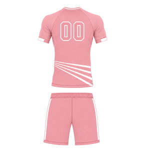 Manufacturer Baby Pink Football Jersey <b>Shorts</b> Set Breathable Athletic Team Uniform Training Wear Performance Sports Clothing - Product Image 2