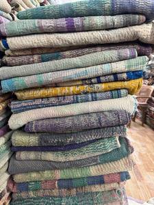 Vintage Kantha <b>Quilt</b> Hand Stitched Cotton <b>Throw</b> – Boho Bedspread – Reversible Kantha Blanket – Rustic Minimal Home Decor - Product Image 3