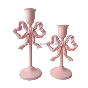 High Demand Handicraft Eco-friendly Iron <b>Taper</b> <b>Candle</b> <b>Holder</b> Bow Knot Design for Wedding Christmas Dining Table Party Decoration - Product Image 4
