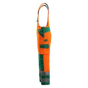 Men High Visibility Orange Work Coverall With Reflective Stripes And Blue Panels - Product Image 5