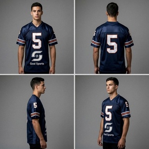 Camiseta de Fútbol Americano con Cuello en V para Hombre, Número 5, Malla Sublimada Transpirable, Manga Corta, Corte Regular, Ropa para Adultos - Product Image 2