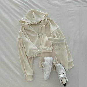 Conjunto Deportivo de 3 Piezas para Yoga y Gimnasio 2026: Top Corto de Manga Larga y Pantalones de Yoga de Cintura Alta, Conjunto de Yoga sin Costuras - Product Image 2