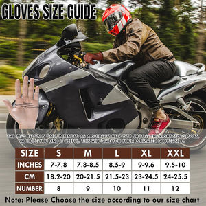 Guantes de Motociclismo al por Mayor, Antideslizantes, con Palma de Cuero, Doble Costura, Protección Rígida en los Nudillos - Product Image 5