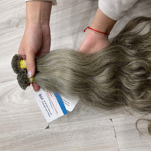 Nouvelle Arrivée 2026 Extensions de Cheveux Gris Clair à Pointe K en Kératine, Aspect Doux et Naturel, 100% Cheveux Humains Vietnamiens - Product Image 3