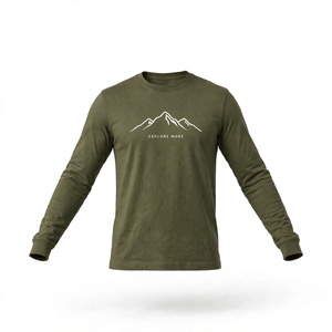 Camiseta de Manga Larga Estampada para Hombre, Diseño Personalizado, Cuello Redondo, Estampado Informal, 100% Algodón, Ecológica, Corte Regular, de BD - Product Image 4