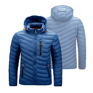 Veste matelassée longue pour homme, personnalisée, chaude, en toile jacquard, avec col montant zippé, style tapisserie, très vendue - Product Image 3