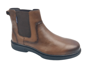 Botas Chelsea de Piel de Oveja Marrón, Punta Redonda, Sin Cordones, Suela Antideslizante de TPR, Cómodas y Suaves para Todas las Temporadas - Product Image 1