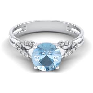 Bagues de fiançailles en aquamarine certifiée REYES IGI, or rose massif 14K 18K, diamant, bijoux fins faits à la main pour femmes - Product Image 5