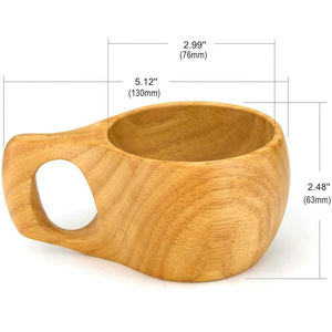 Taza de Madera Hecha a Mano Clásica, Creaciones Lavie, Ecológica, 200 ml, Perfecta para Café, Té, Leche, Viajes a la Naturaleza, Camping, Cómoda - Product Image 5