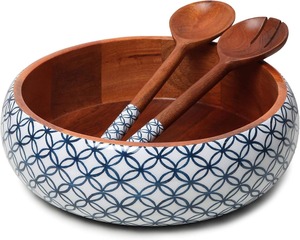 Bol de service en bois jetable du fabricant grossiste, motif végétal, écologique, compatible lave-vaisselle, pour salades et aliments - Product Image 4