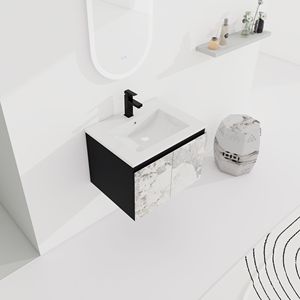 Mobile Bagno Sospeso da 24 Pollici con Lavabo in Ceramica e Anta con Chiusura Ammortizzata, Pacchetto KD - Product Image 6