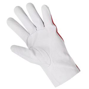 Cow Grain Leather Anti-static Anti-Slip Silicone-free 4 Mil Thick Assembly Work <b>Gloves</b> Interlock Cotton Fabric Back <b>Gloves</b> - Product Image 2