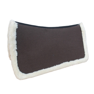 Tapis de selle western en feutre de laine de mouton, doublé polaire, absorbant les chocs, respirant, avec renforts en cuir, prêt à l'emploi - Product Image 5