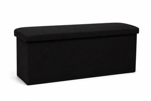 Banc de rangement moderne pliable en tissu noir de qualité supérieure pour salon - Product Image 1