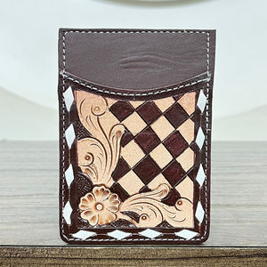 ที่ใส่บัตรหนังวัวแท้ทำมือแบบสั่งทำพิเศษ สไตล์ตะวันตก  บางเฉียบ ทนทาน ใส่บัตรเครดิตและบัตรประจำตัวได้ เหมาะสำหรับทุกเพศ - Product Image 4