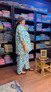 Womens Pure Cotton Printed Office Lady Co-Ord Set | Top 30" & <b>Pant</b> 38" | One-Side Pocket | Breathable | Sizes S-10XL - Product Image 4