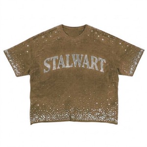 เสื้อยืดกราฟิกประดับเพชรทรงโอเวอร์ไซส์ แขนสั้น สไตล์สตรีทแวร์ ลายดาวสีน้ำเงิน คอกลม ผ้าเจอร์ซีย์คอตตอน สำหรับผู้ชาย - Product Image 5