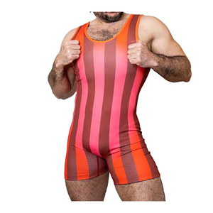 Maillot de lutte personnalisé pour hommes, imprimé or, vente en gros, pas cher, séchage rapide, extensible, en Spandex/Polyester, respirant, léger, devant uni - Product Image 4