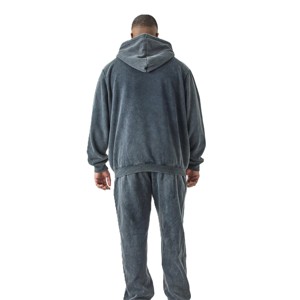 Custom 100% Cotton Fleece Vintage Drop Shoulder <b>Oversize</b> Pullover <b>Hoodie</b> Acid Wash Design <b>Long</b> Length Men's Hoodies Sweatshirts - Product Image 4
