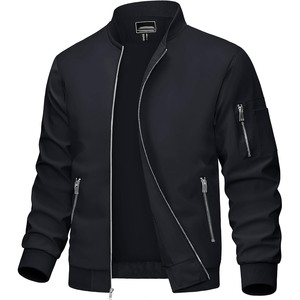 Blouson bomber camouflage pour homme, fermeture éclair, vêtement d'extérieur décontracté, coupe classique, col rabattu, matière polyester, pour l'automne - Product Image 3