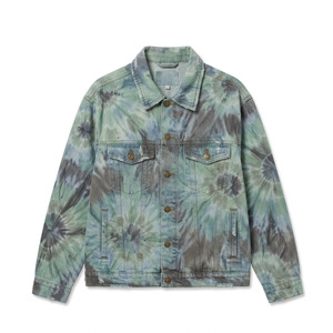 Chaqueta de Mezclilla Tie-Dye de Algodón Lavado de Alto Gramaje, Chaqueta de Mezclilla Tie-Dye Extra Grande Personalizada para Hombre, Fabricante Premium OEM/ODM - Product Image 1