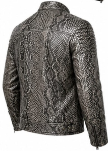Veste en cuir Champ King Gold à motif gaufré, col rabattu, simple boutonnage, manches classiques - Product Image 2